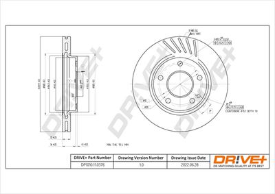 DP1010110376 Dr!ve+ Тормозной диск