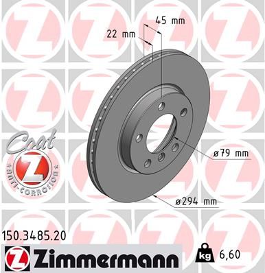 150348520 ZIMMERMANN Тормозной диск