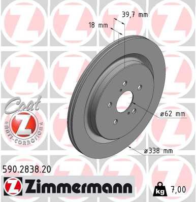 590283820 ZIMMERMANN Тормозной диск