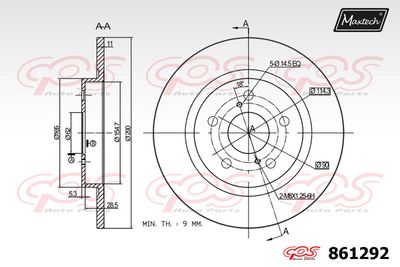 861292 MAXTECH Тормозной диск