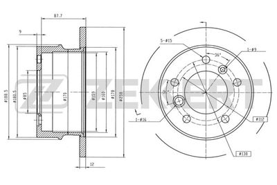 BS5200 ZEKKERT Тормозной диск