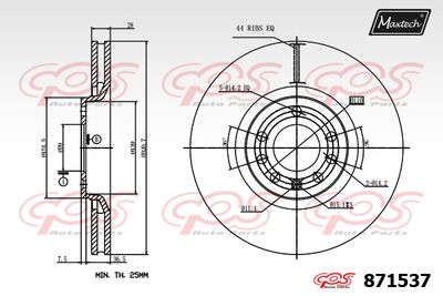 871537 MAXTECH Тормозной диск