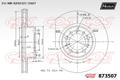 873507 MAXTECH Тормозной диск