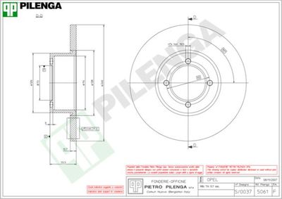 5061 PILENGA Тормозной диск