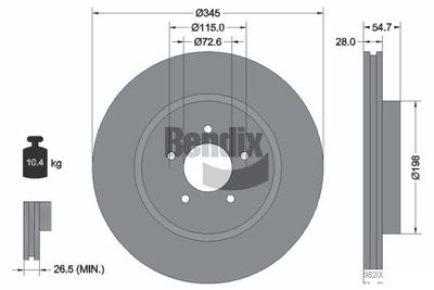 BDS1728HC BENDIX Braking Тормозной диск