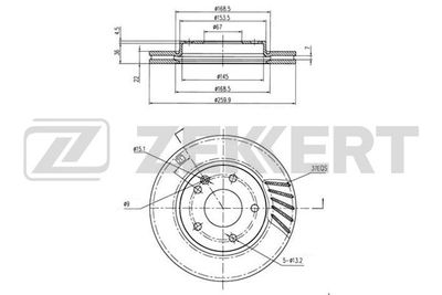 BS6221 ZEKKERT Тормозной диск