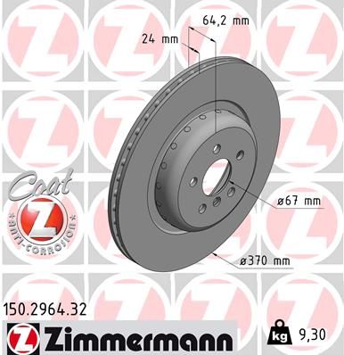 150296432 ZIMMERMANN Тормозной диск