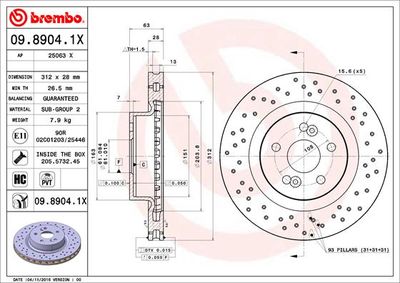 0989041X BREMBO Тормозной диск