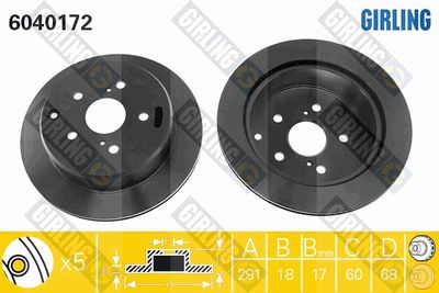 6040172 GIRLING Тормозной диск