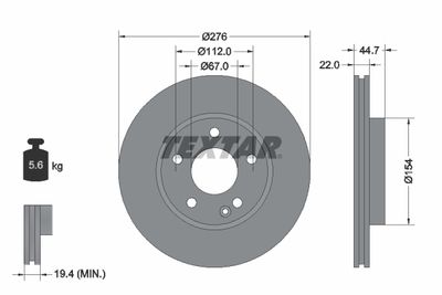 92131903 TEXTAR Тормозной диск