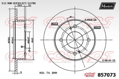 857073 MAXTECH Тормозной диск