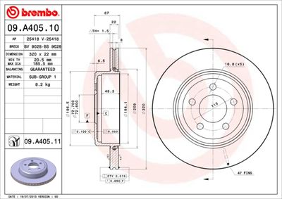 09A40510 BREMBO Тормозной диск