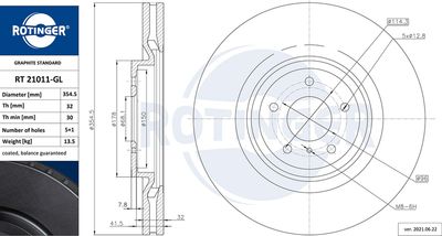 RT21011GL ROTINGER Тормозной диск