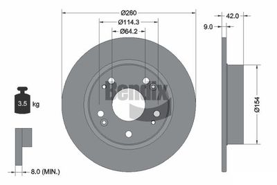 BDS1223 BENDIX Braking Тормозной диск