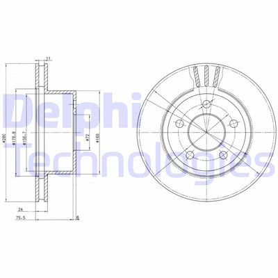 BG3533 DELPHI Тормозной диск