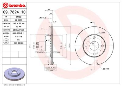 09782410 BREMBO Тормозной диск