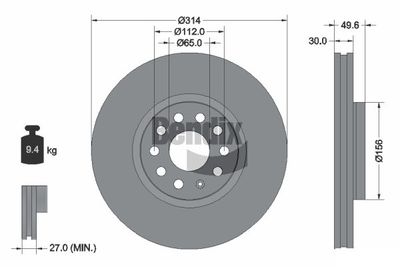 BDS1283HC BENDIX Braking Тормозной диск