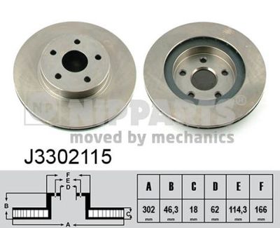 J3302115 NIPPARTS Тормозной диск