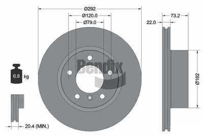 BDS1076HC BENDIX Braking Тормозной диск