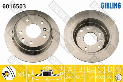 6016503 GIRLING Тормозной диск