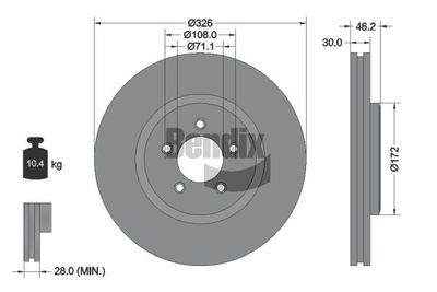 BDS1707HC BENDIX Braking Тормозной диск