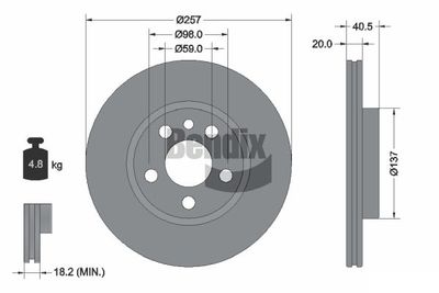 BDS1171 BENDIX Braking Тормозной диск