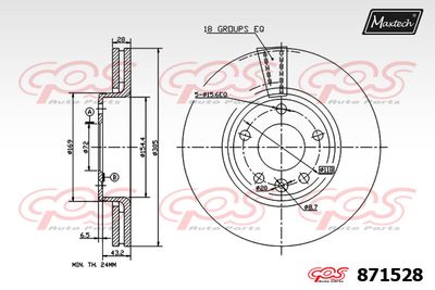 871528 MAXTECH Тормозной диск