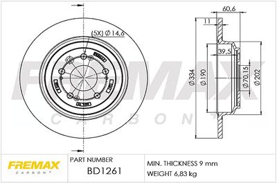 BD1261 FREMAX Тормозной диск