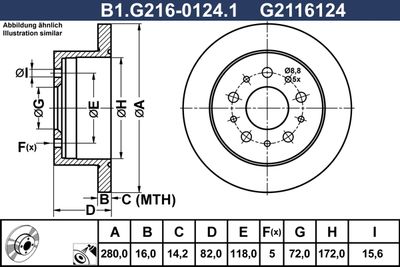 B1G21601241 GALFER Тормозной диск