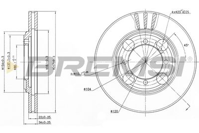 CD6482V BREMSI Тормозной диск