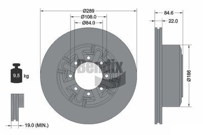 BDS1154 BENDIX Braking Тормозной диск