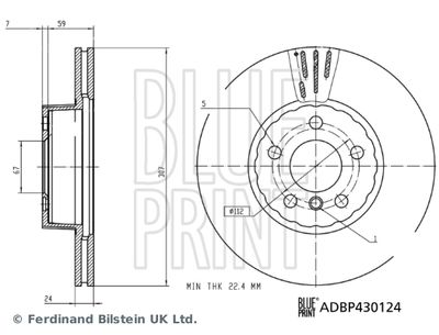 ADBP430124 BLUE PRINT Тормозной диск