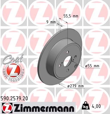 590257920 ZIMMERMANN Тормозной диск