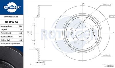 RT1960GL ROTINGER Тормозной диск