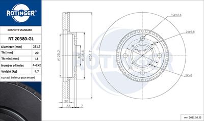 RT20380GL ROTINGER Тормозной диск