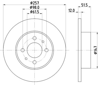 MDC249 MINTEX Тормозной диск