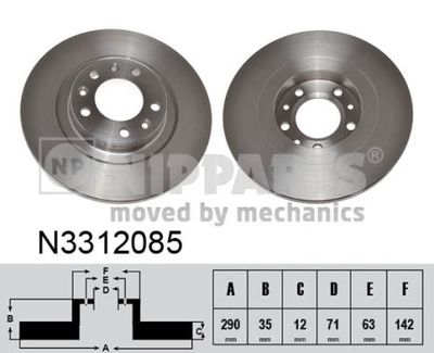 N3312085 NIPPARTS Тормозной диск