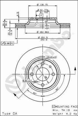 BS8011 BRECO Тормозной диск