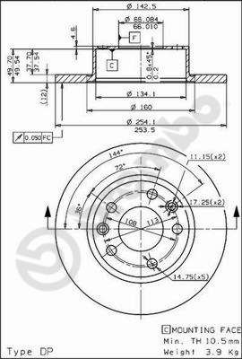 BS7448 BRECO Тормозной диск