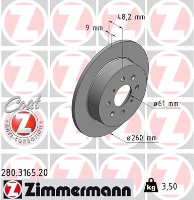 280316520 ZIMMERMANN Тормозной диск