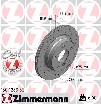 150128952 ZIMMERMANN Тормозной диск