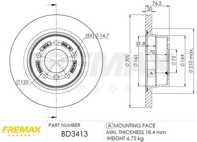 BD3413 FREMAX Тормозной диск