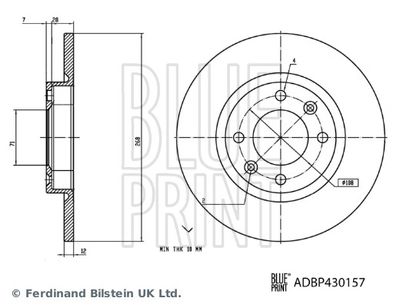 ADBP430157 BLUE PRINT Тормозной диск