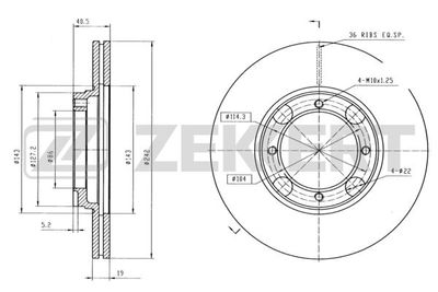 BS5856 ZEKKERT Тормозной диск