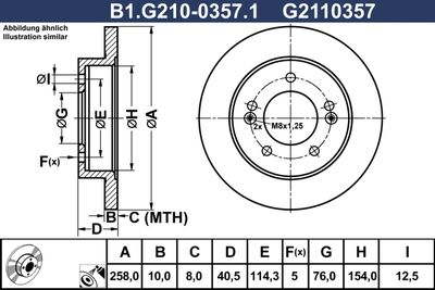 B1G21003571 GALFER Тормозной диск