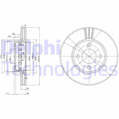 BG2748 DELPHI Тормозной диск