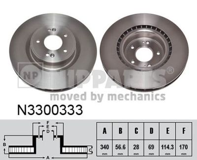 N3300333 NIPPARTS Тормозной диск