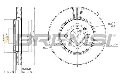 CD6182V BREMSI Тормозной диск