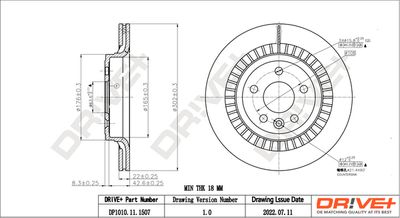 DP1010111507 Dr!ve+ Тормозной диск