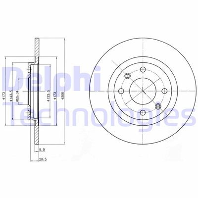 BG2308 DELPHI Тормозной диск